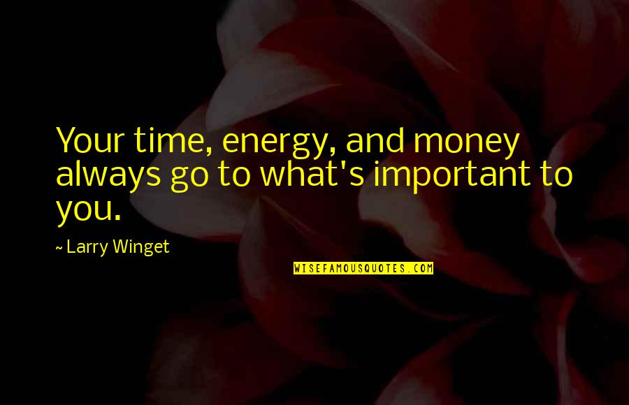 What's Important To You Quotes By Larry Winget: Your time, energy, and money always go to