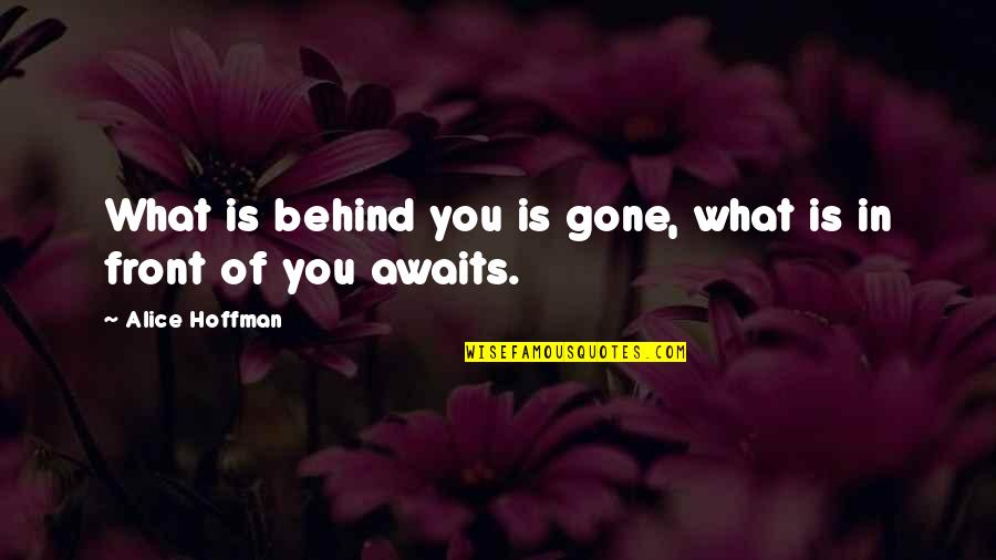 What's In Front Of You Quotes By Alice Hoffman: What is behind you is gone, what is