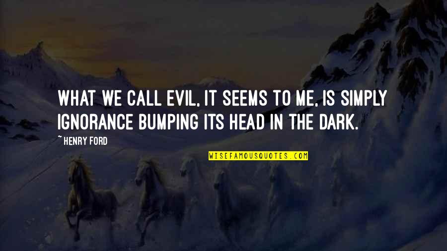 What's In The Dark Quotes By Henry Ford: What we call evil, it seems to me,