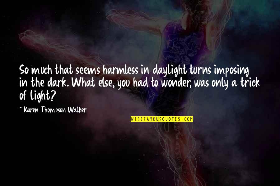 What's In The Dark Quotes By Karen Thompson Walker: So much that seems harmless in daylight turns