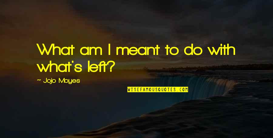 What's Meant Quotes By Jojo Moyes: What am I meant to do with what's