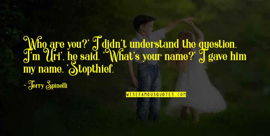 What's My Name Quotes By Jerry Spinelli: Who are you?' I didn't understand the question.