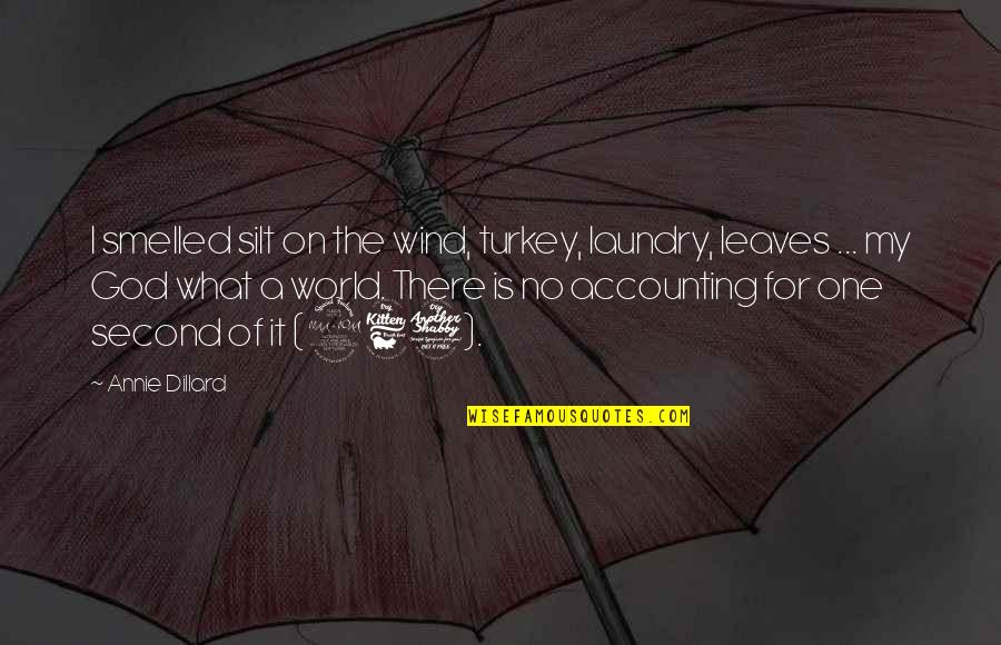What's My Number Quotes By Annie Dillard: I smelled silt on the wind, turkey, laundry,