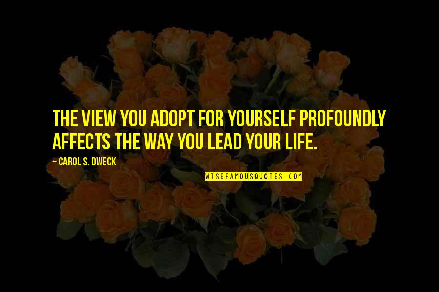 Whats Up Pudding Cup Quotes By Carol S. Dweck: The view you adopt for yourself profoundly affects
