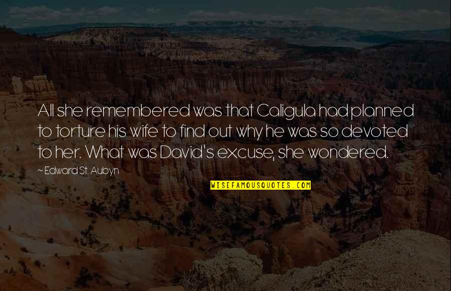 What's Your Excuse Quotes By Edward St. Aubyn: All she remembered was that Caligula had planned