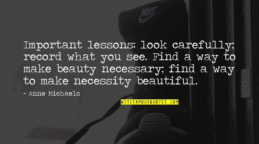 Whatsapp Beautiful Quotes By Anne Michaels: Important lessons: look carefully; record what you see. Whatsapp Beautiful Quotes By Anne Michaels: Important lessons: look carefully; record what you see.