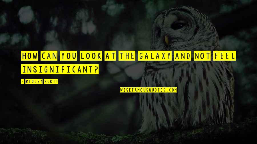 Whatta Quotes By Ridley Scott: How can you look at the galaxy and Whatta Quotes By Ridley Scott: How can you look at the galaxy and