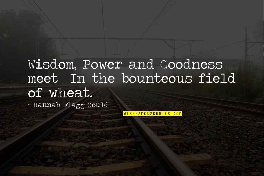 Wheat Fields Quotes By Hannah Flagg Gould: Wisdom, Power and Goodness meet In the bounteous