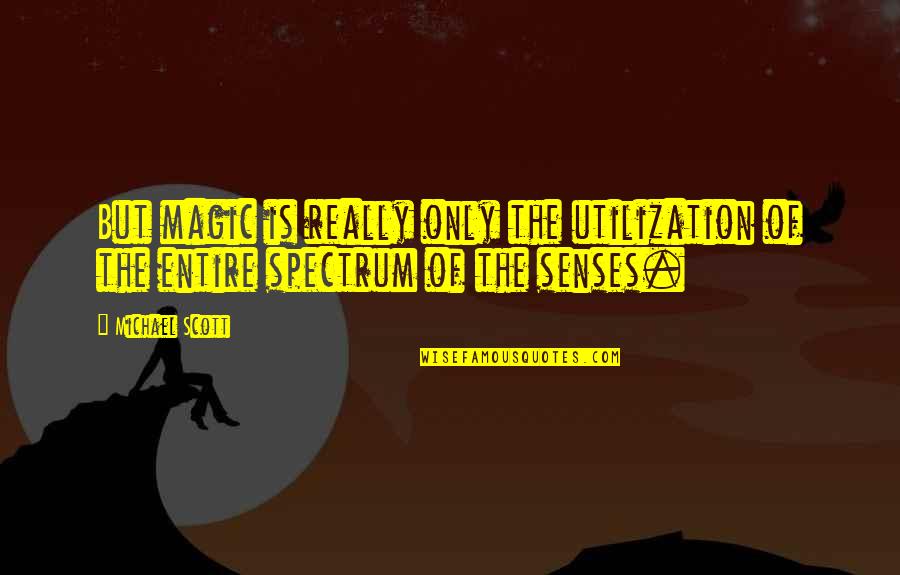 Wheels Of Justice Turn Slowly Quotes By Michael Scott: But magic is really only the utilization of