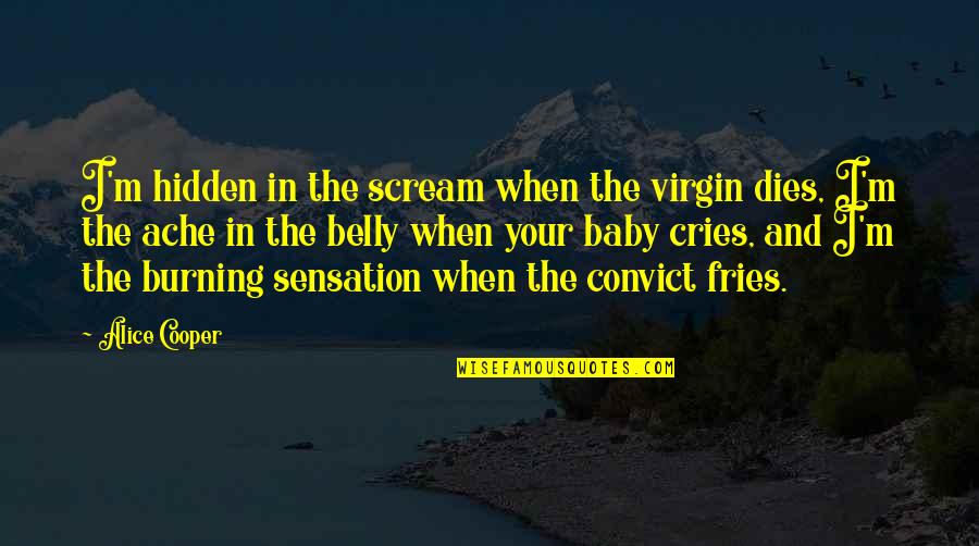 When A Baby Dies Quotes By Alice Cooper: I'm hidden in the scream when the virgin When A Baby Dies Quotes By Alice Cooper: I'm hidden in the scream when the virgin