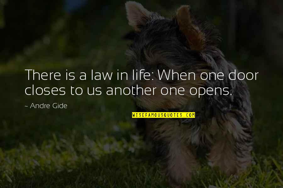 When A Door Opens Quotes By Andre Gide: There is a law in life: When one