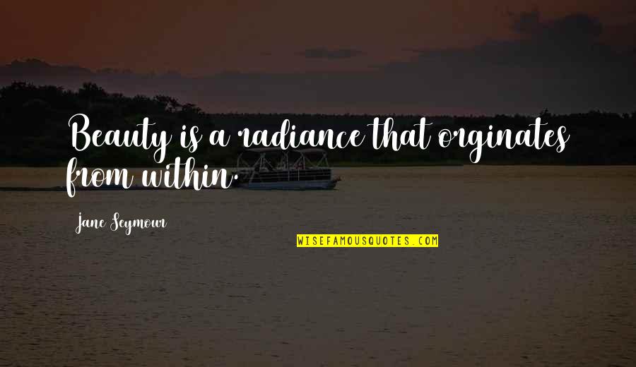 When A Family Member Dies Quotes By Jane Seymour: Beauty is a radiance that orginates from within.