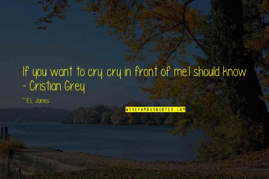 When A Man Steps Up Quotes By E.L. James: If you want to cry. cry in front