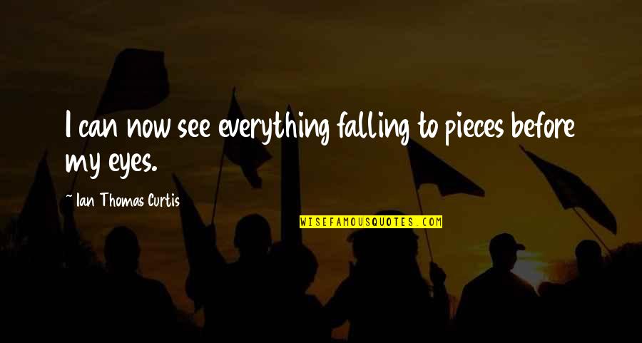 When A Talkative Person Goes Quiet Quotes By Ian Thomas Curtis: I can now see everything falling to pieces