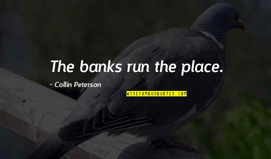 When Democracy Dies Quotes By Collin Peterson: The banks run the place. When Democracy Dies Quotes By Collin Peterson: The banks run the place.