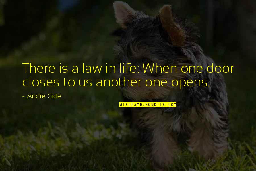 When Door Closes Quotes By Andre Gide: There is a law in life: When one