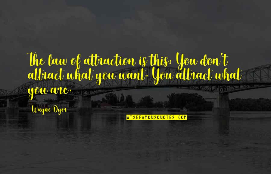 When Ester Quotes By Wayne Dyer: The law of attraction is this: You don't