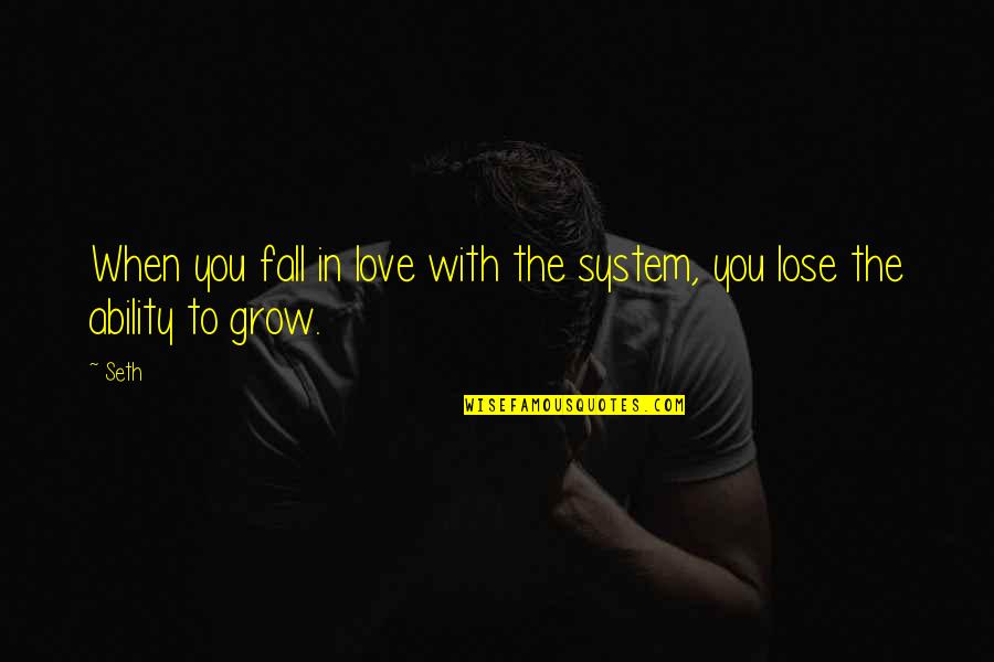 When Falling In Love Quotes By Seth: When you fall in love with the system,