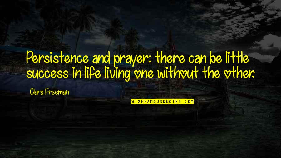 When God Speaks Quotes By Clara Freeman: Persistence and prayer: there can be little success
