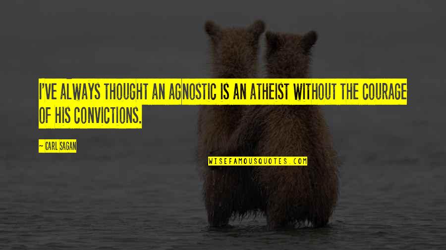 When Good People Say Nothing Quotes By Carl Sagan: I've always thought an agnostic is an atheist