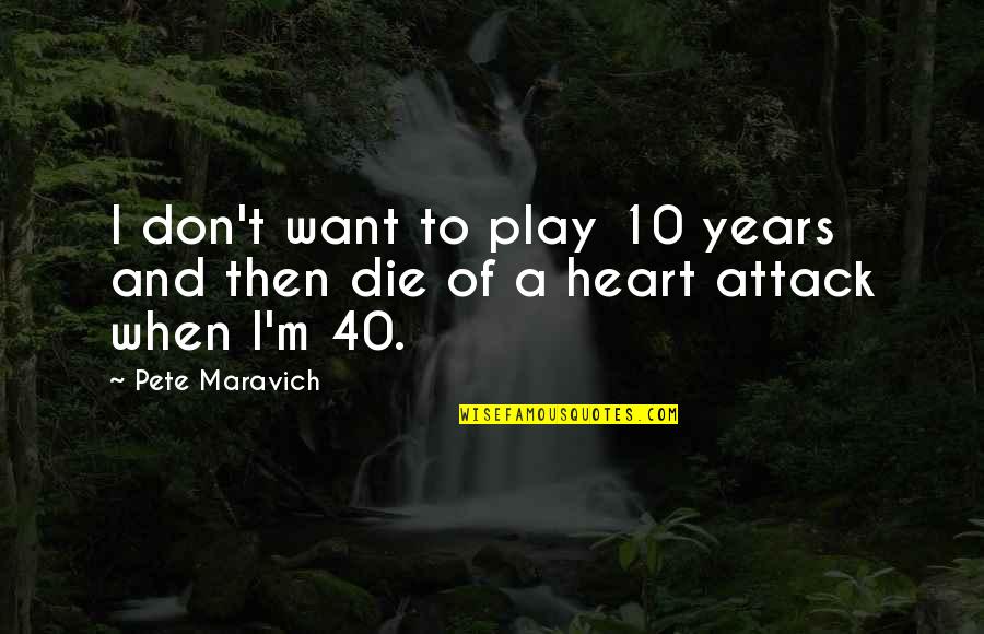 When I M Die Quotes By Pete Maravich: I don't want to play 10 years and