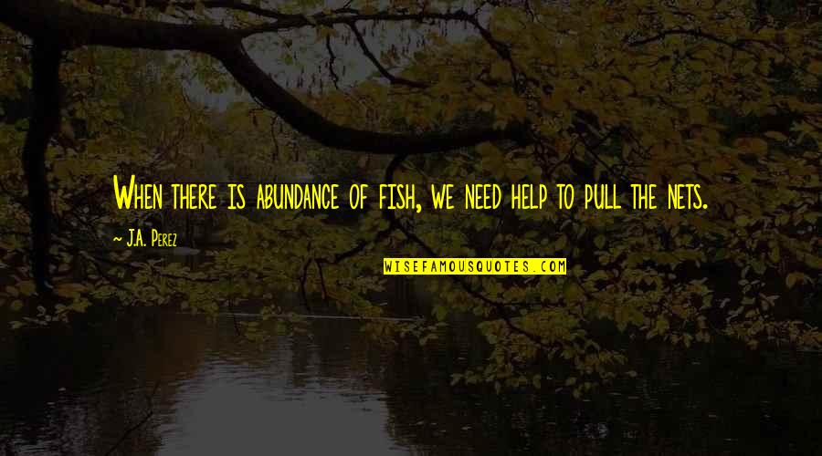 When I Need You You Are Not There Quotes By J.A. Perez: When there is abundance of fish, we need