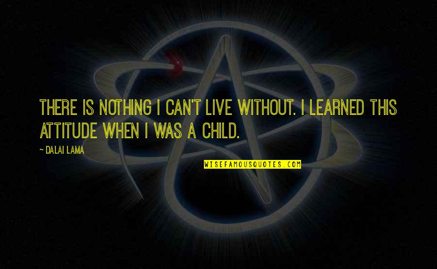 When I Was A Child Quotes By Dalai Lama: There is nothing I can't live without. I