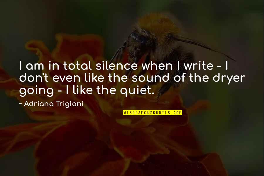 When I'm Quiet Quotes By Adriana Trigiani: I am in total silence when I write