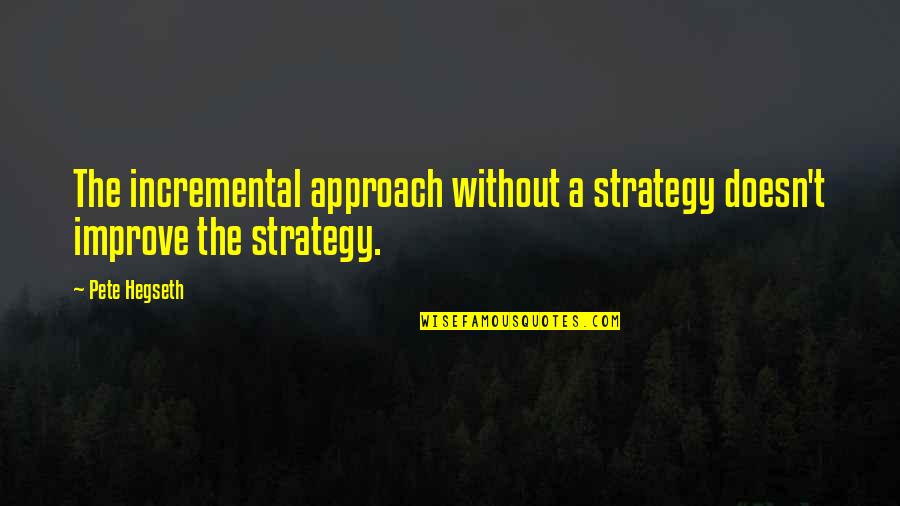 When Life Becomes Miserable Quotes By Pete Hegseth: The incremental approach without a strategy doesn't improve