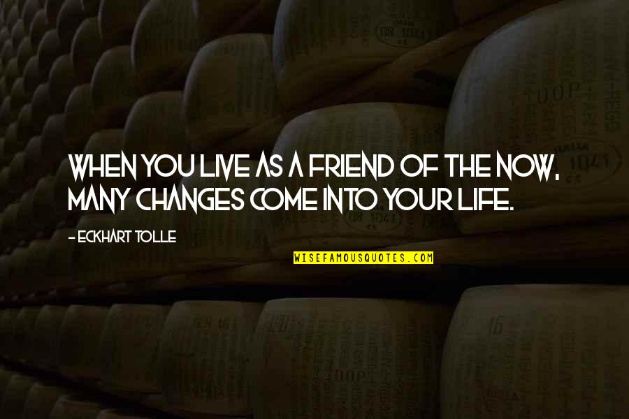 When Life Changes Quotes By Eckhart Tolle: When you live as a friend of the