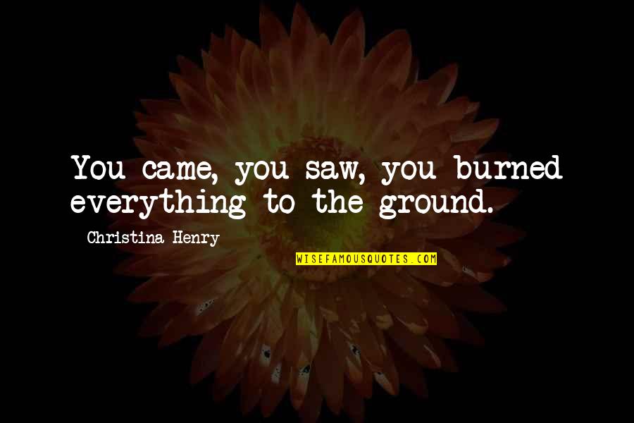 When Life Knocks You Down Picture Quotes By Christina Henry: You came, you saw, you burned everything to