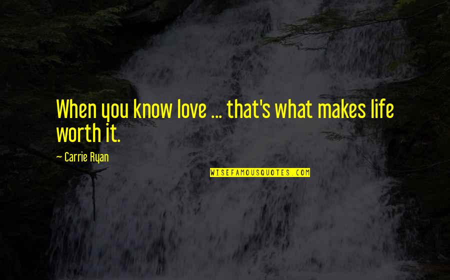 When Love Is Worth It Quotes By Carrie Ryan: When you know love ... that's what makes