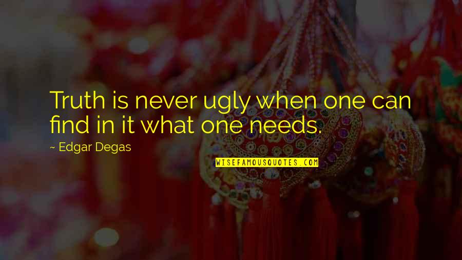 When Someone Is Depressed Quotes By Edgar Degas: Truth is never ugly when one can find