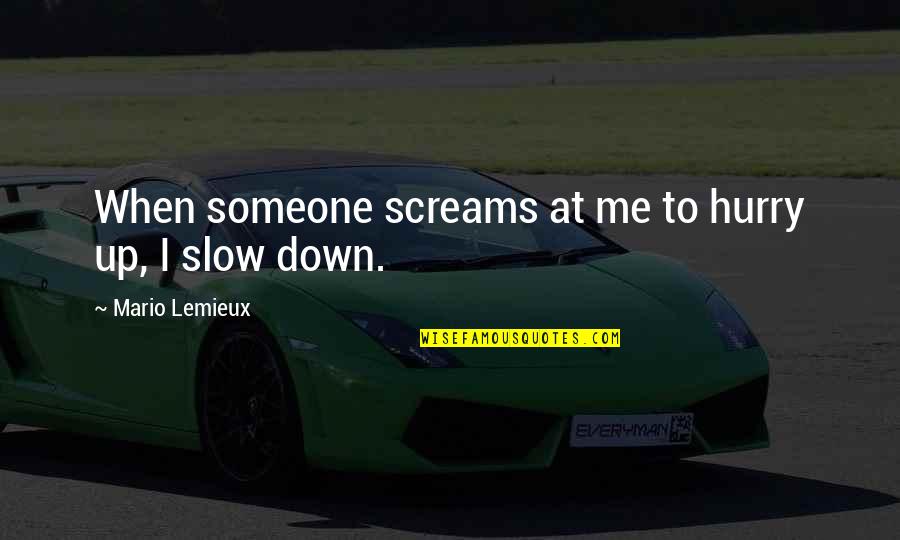 When Someone Is Down And Out Quotes By Mario Lemieux: When someone screams at me to hurry up,