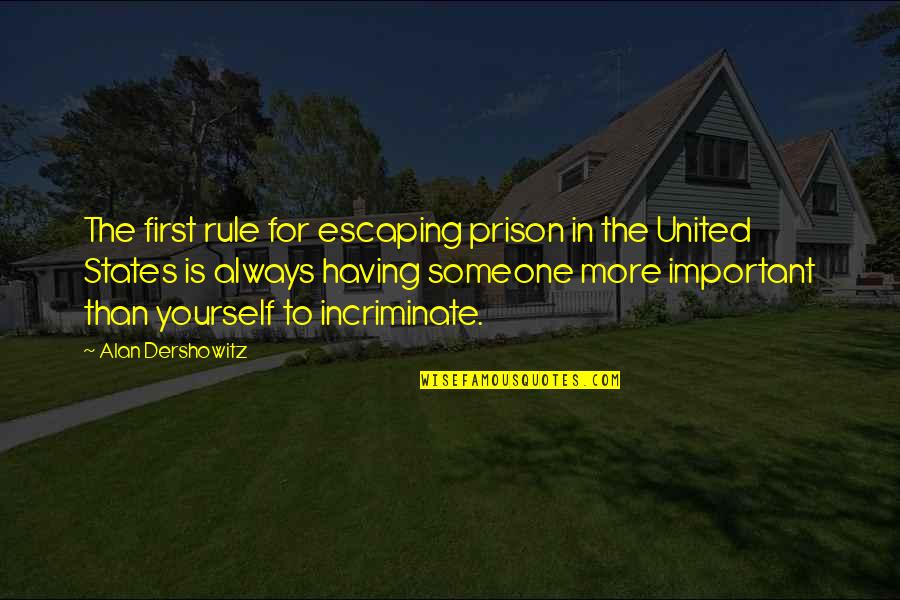 When Someone Is Sad Quotes By Alan Dershowitz: The first rule for escaping prison in the