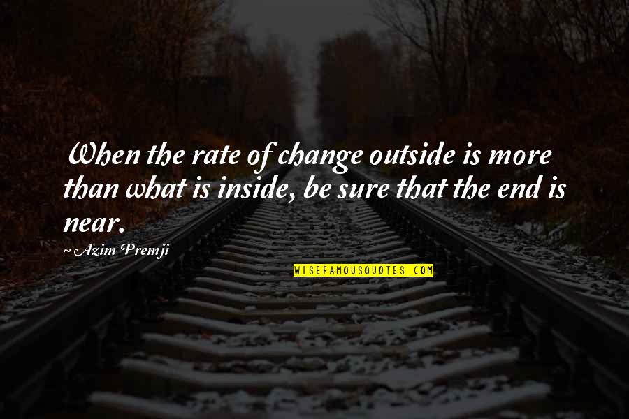 When The End Is Near Quotes By Azim Premji: When the rate of change outside is more