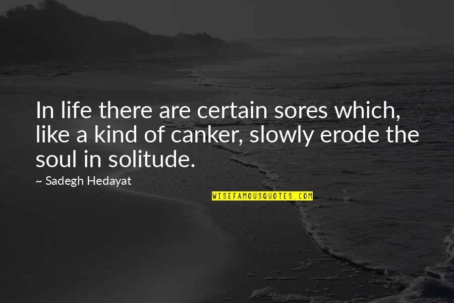 When The Sun Hits Your Face Quotes By Sadegh Hedayat: In life there are certain sores which, like