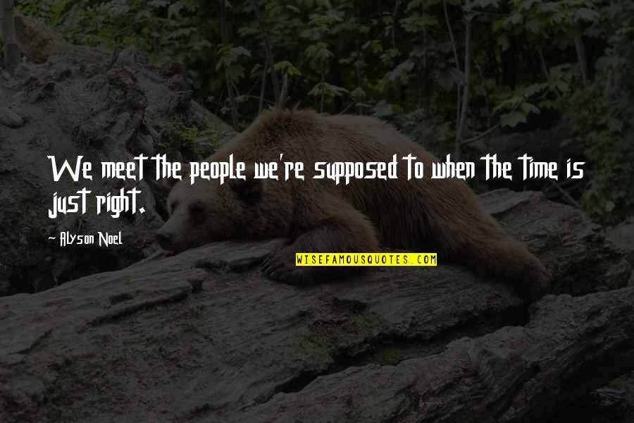 When Time Is Right Quotes By Alyson Noel: We meet the people we're supposed to when