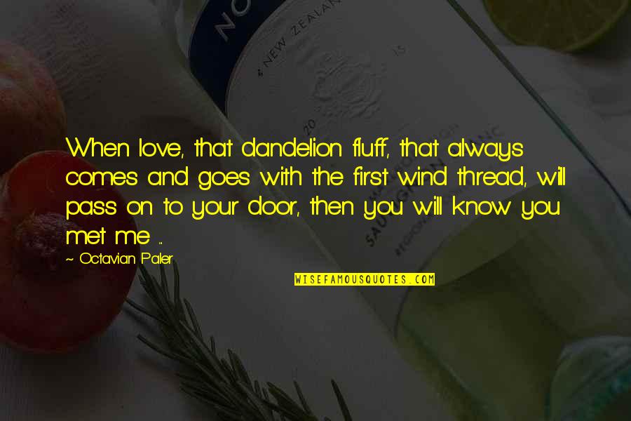 When We Met Love Quotes By Octavian Paler: When love, that dandelion fluff, that always comes