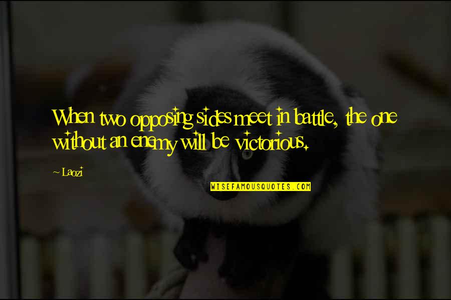When Will I Meet You Quotes By Laozi: When two opposing sides meet in battle, the