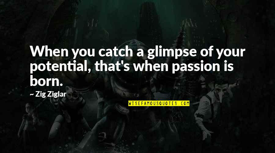 When You Born Quotes By Zig Ziglar: When you catch a glimpse of your potential,