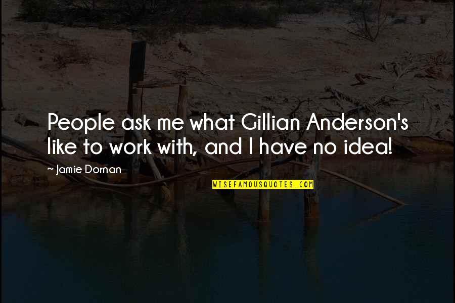 When You Cut Out The Negative Quotes By Jamie Dornan: People ask me what Gillian Anderson's like to