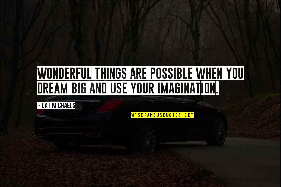 When You Dream Big Quotes By Cat Michaels: Wonderful things are possible when you dream big
