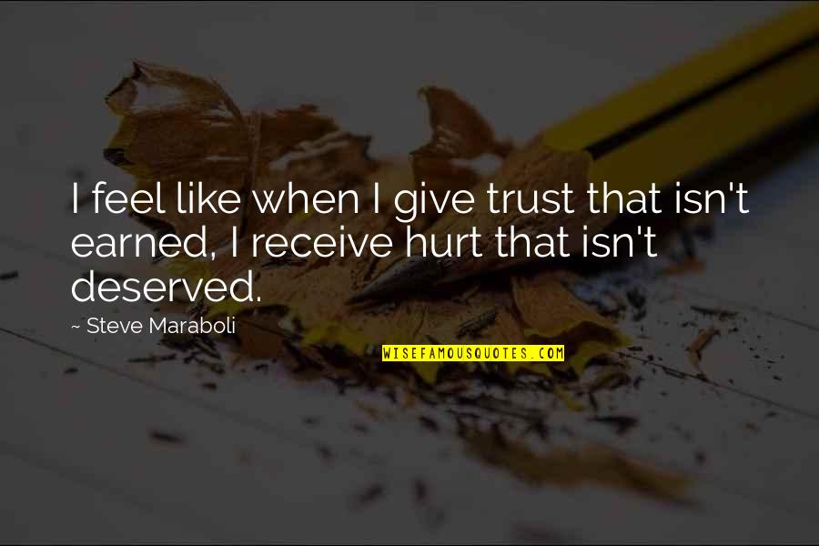 When You Feel Hurt Quotes By Steve Maraboli: I feel like when I give trust that