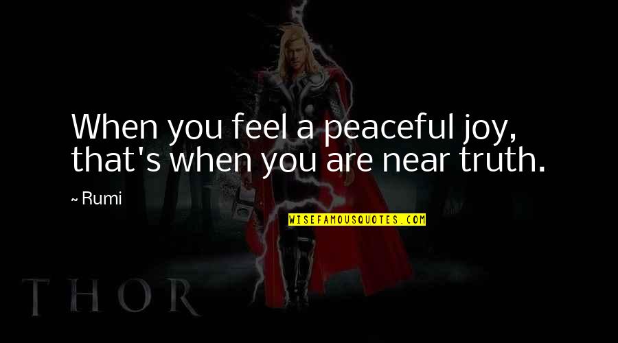 When You Feel Quotes By Rumi: When you feel a peaceful joy, that's when