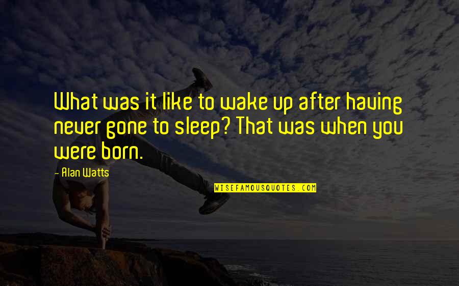 When You Gone Quotes By Alan Watts: What was it like to wake up after