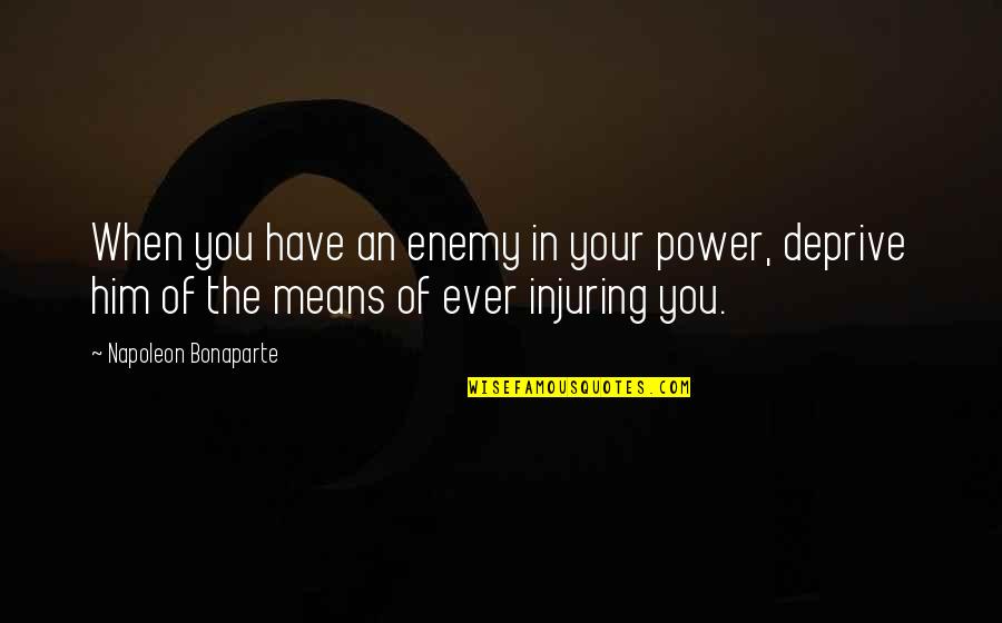 When You Have Power Quotes By Napoleon Bonaparte: When you have an enemy in your power,