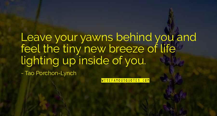 When You Hugged Me Quotes By Tao Porchon-Lynch: Leave your yawns behind you and feel the