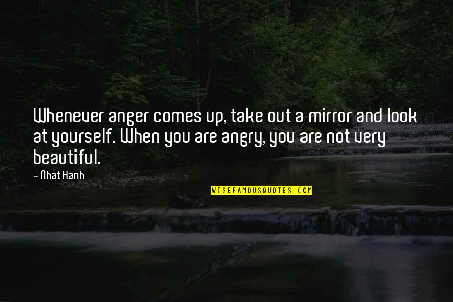 When You Look In The Mirror Quotes By Nhat Hanh: Whenever anger comes up, take out a mirror