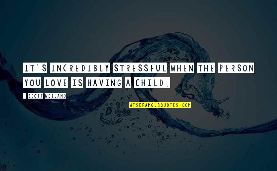 When You Love A Person Quotes By Scott Weiland: It's incredibly stressful when the person you love